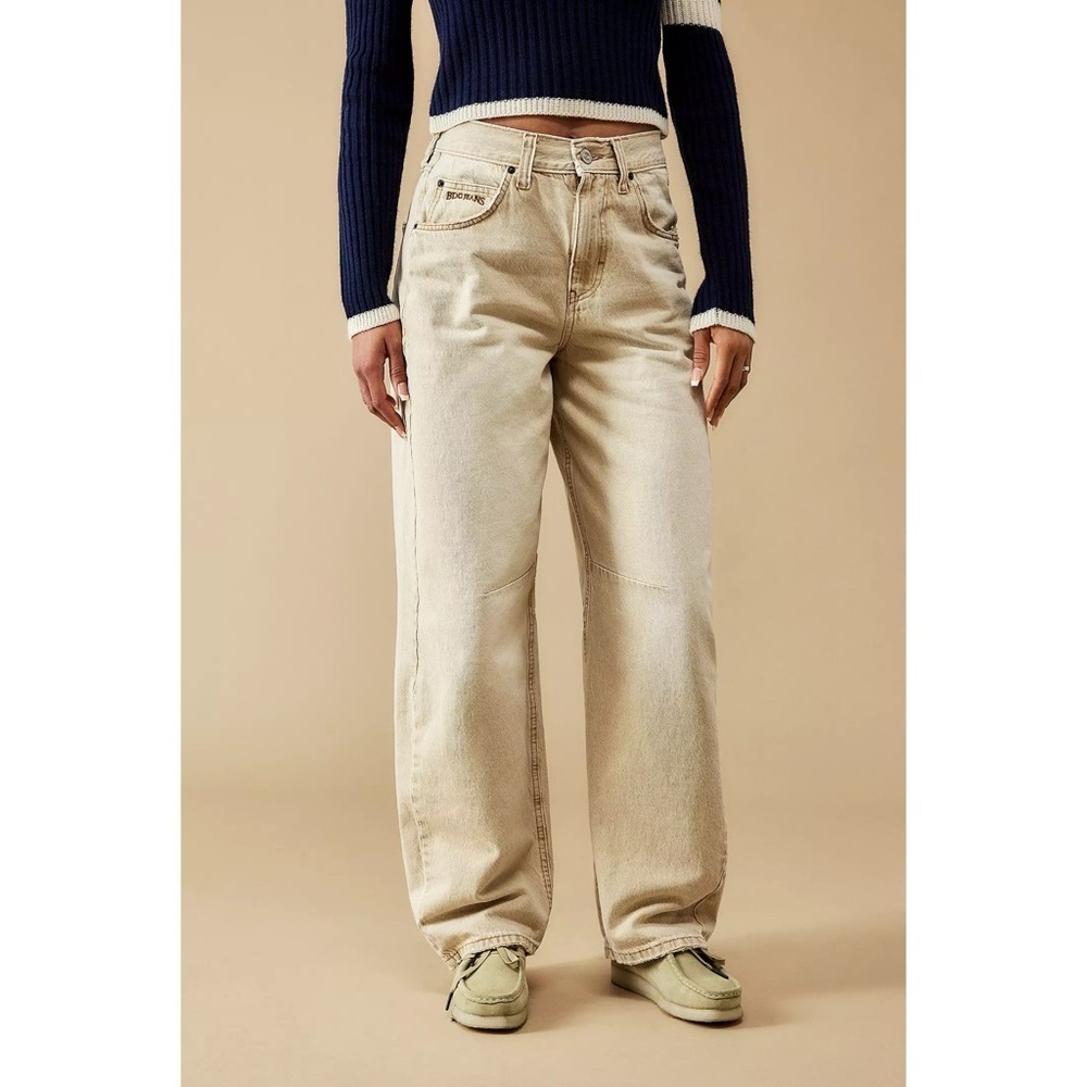 BDG Logan Cinch Back Baggy Boyfriend Jean in Dirty Ecru Size 25